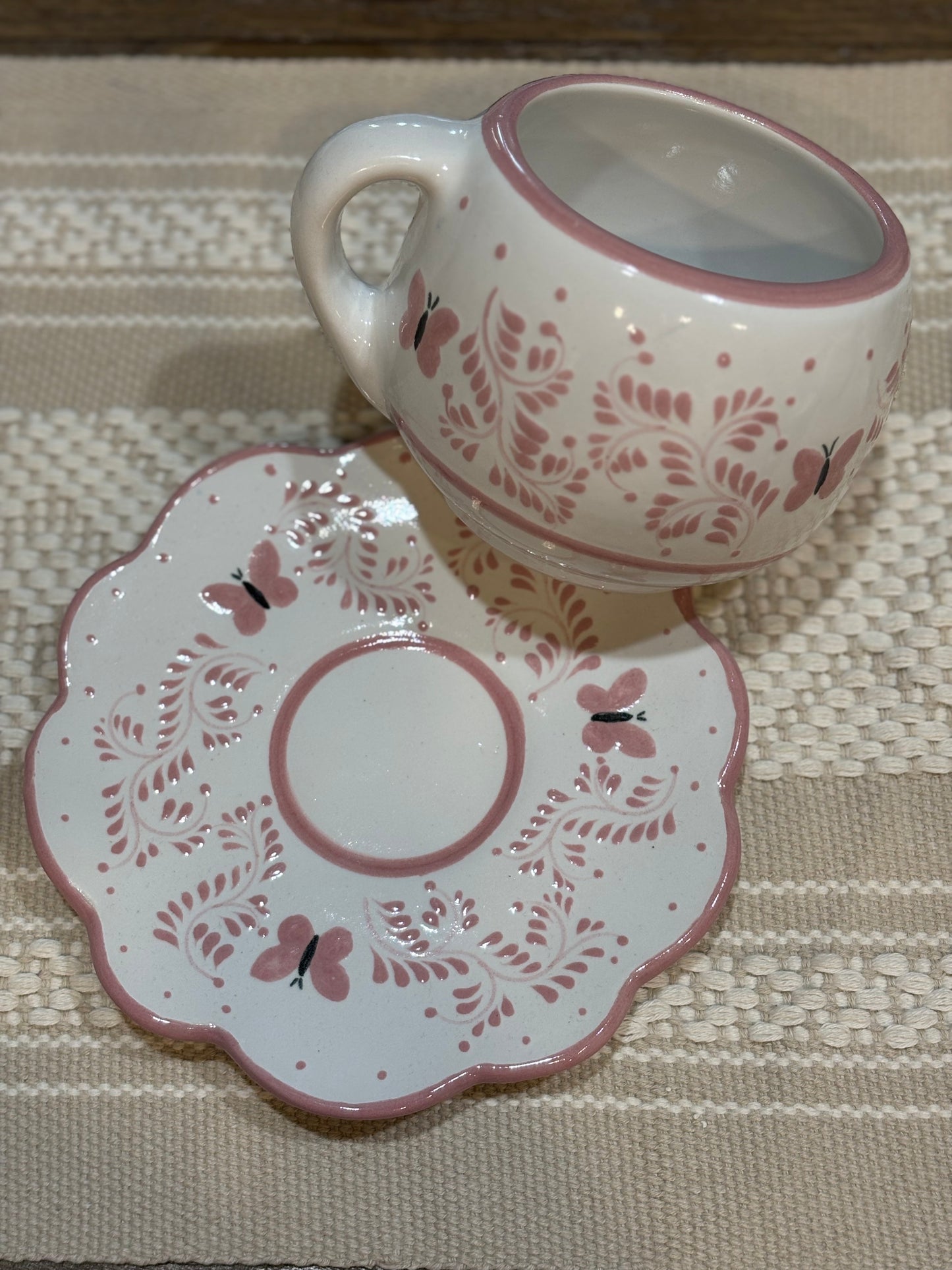 Butterfly mug & plate