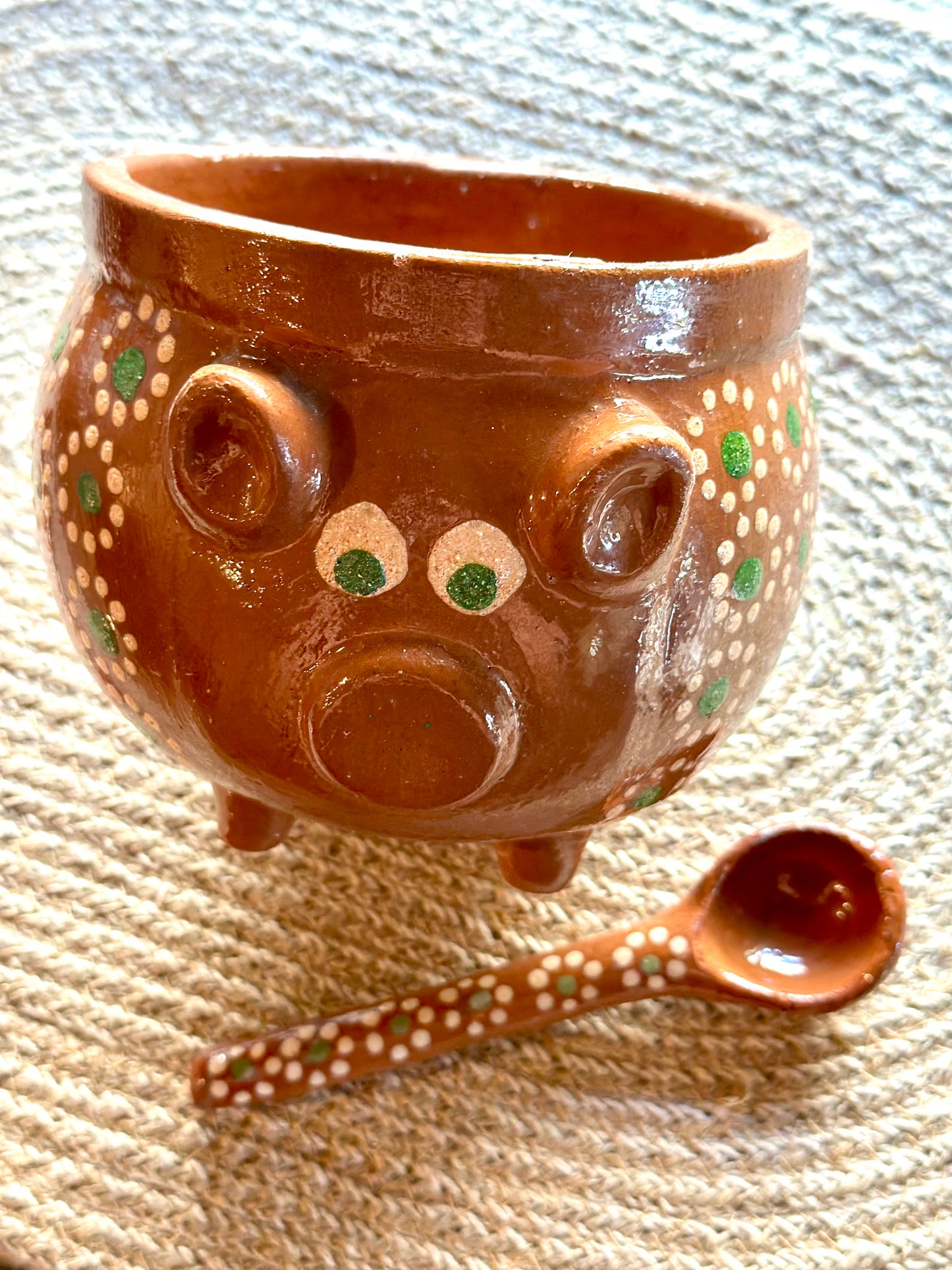 Vintage Piggy Salseros with Spoon