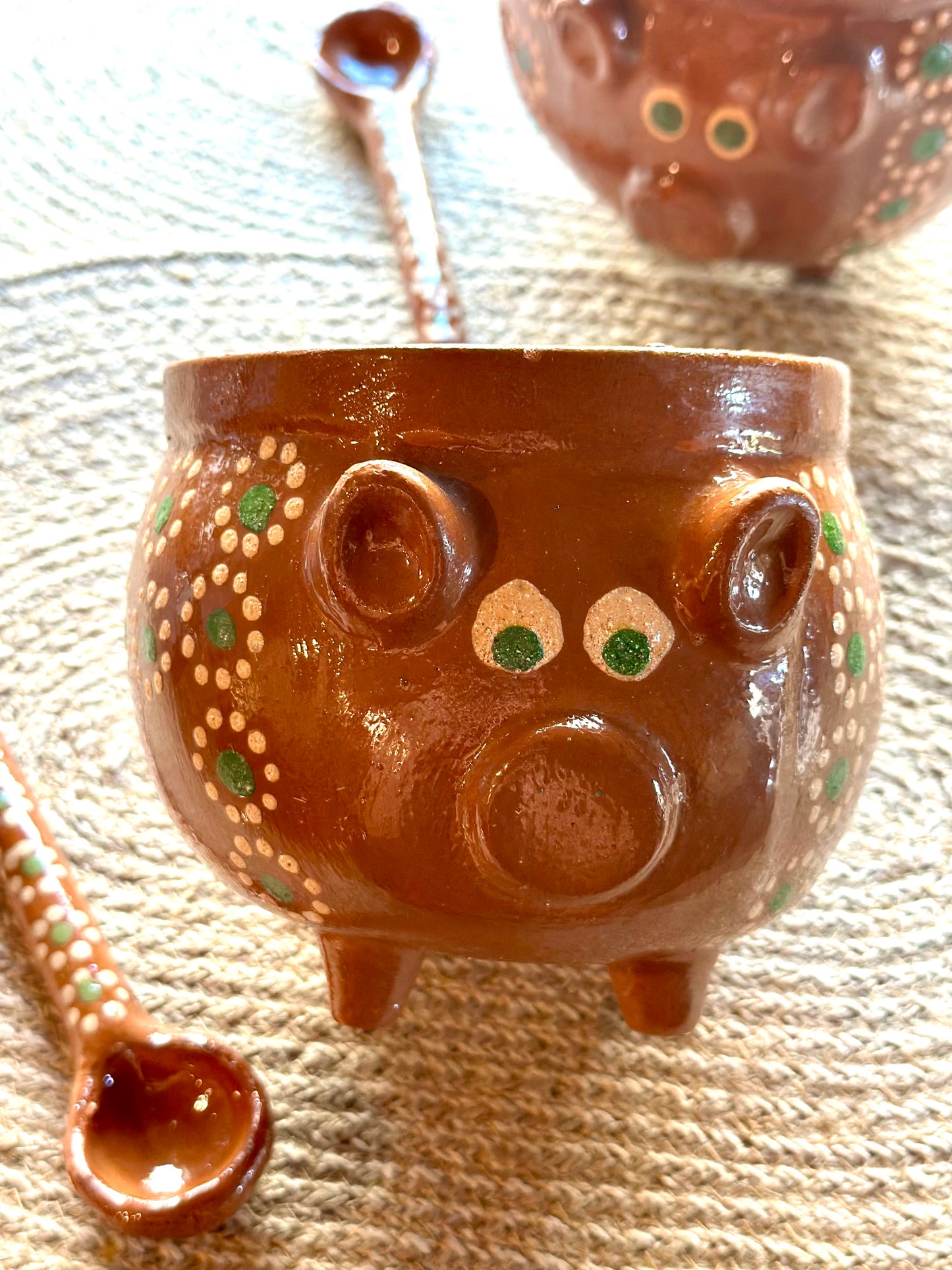 Vintage Piggy Salseros with Spoon