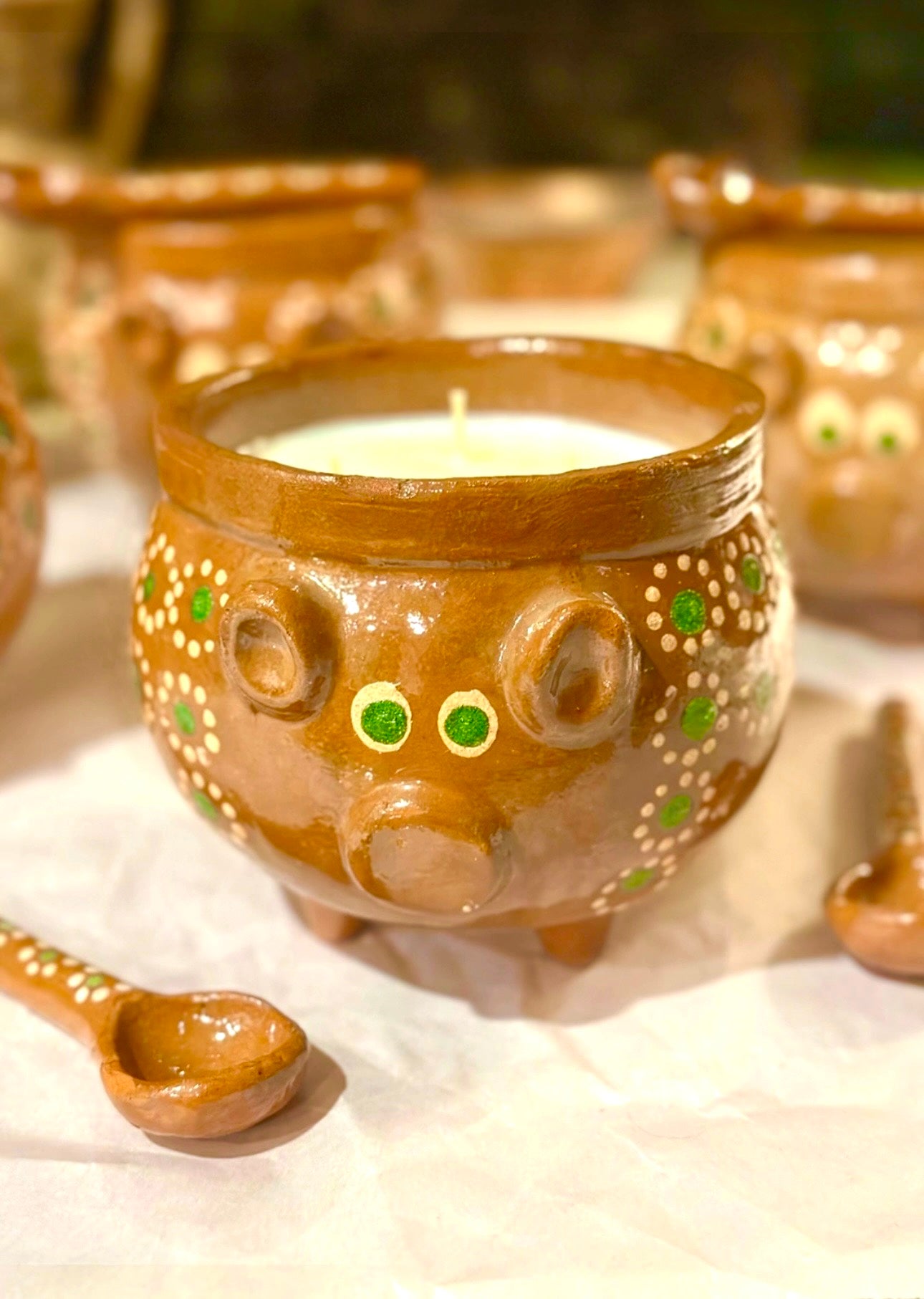 Vintage Piggy Salseros with Spoon