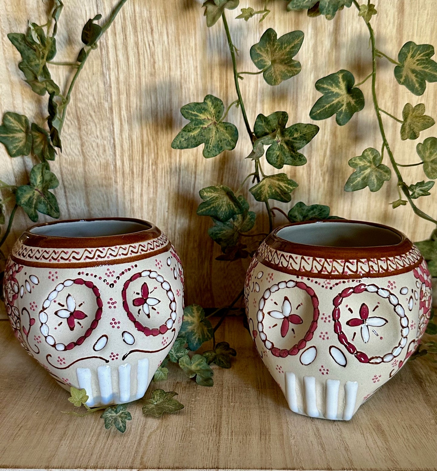 Set of Pink Calavera Mugs