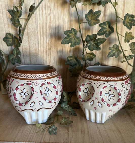 Set of Pink Calavera Mugs