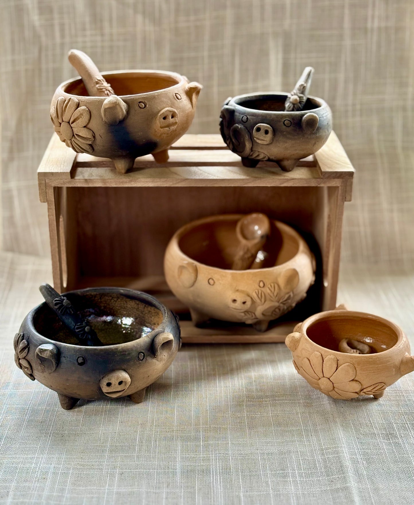 Piggy Bowls ~ with spoon