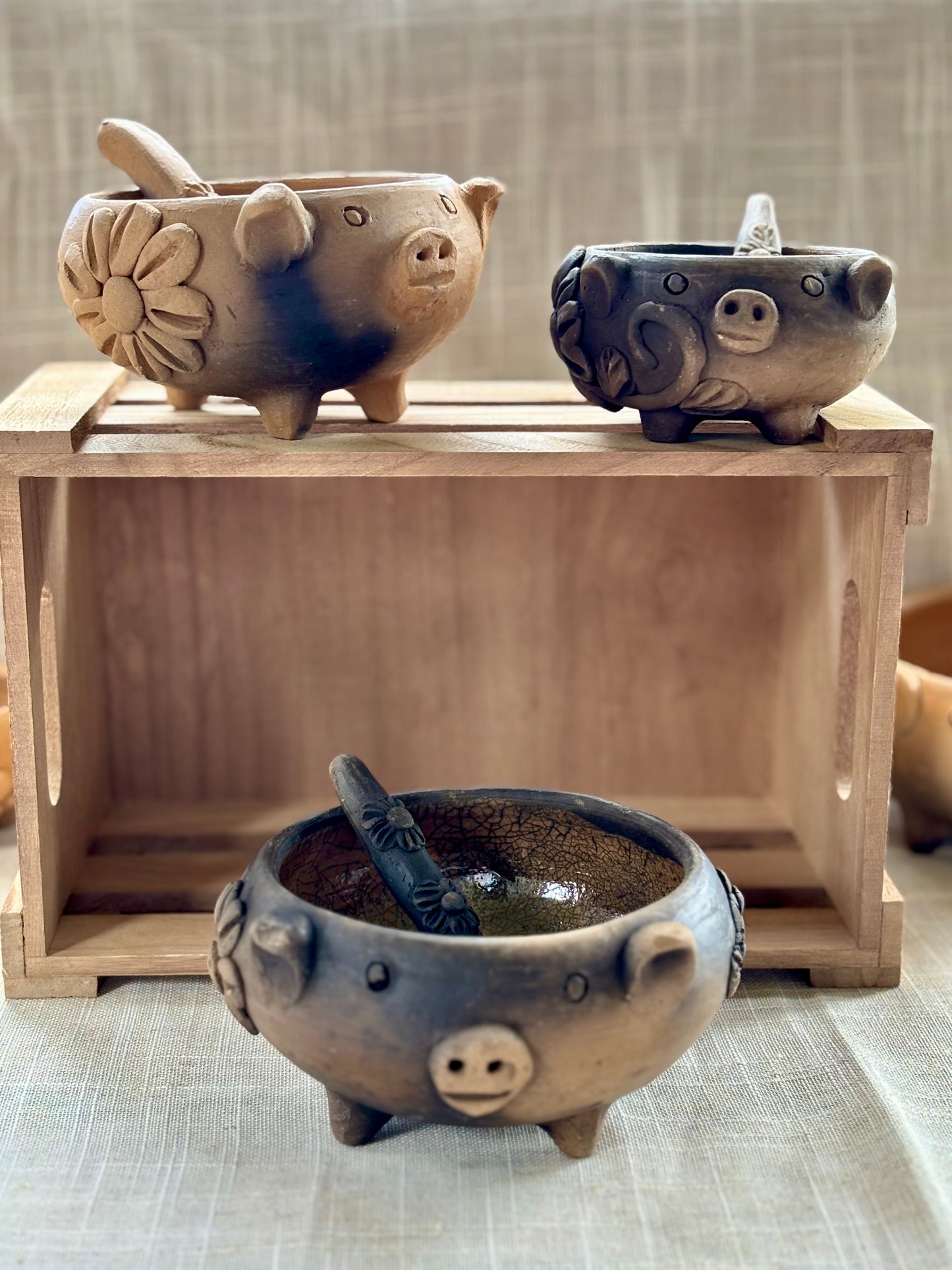 Piggy Bowls ~ with spoon