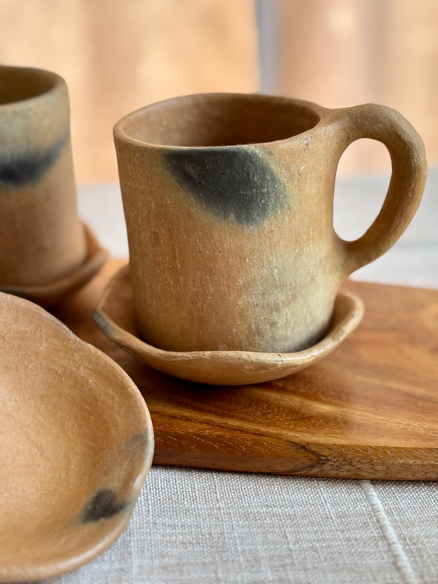 Barro Mixe Mug with Floral Plate